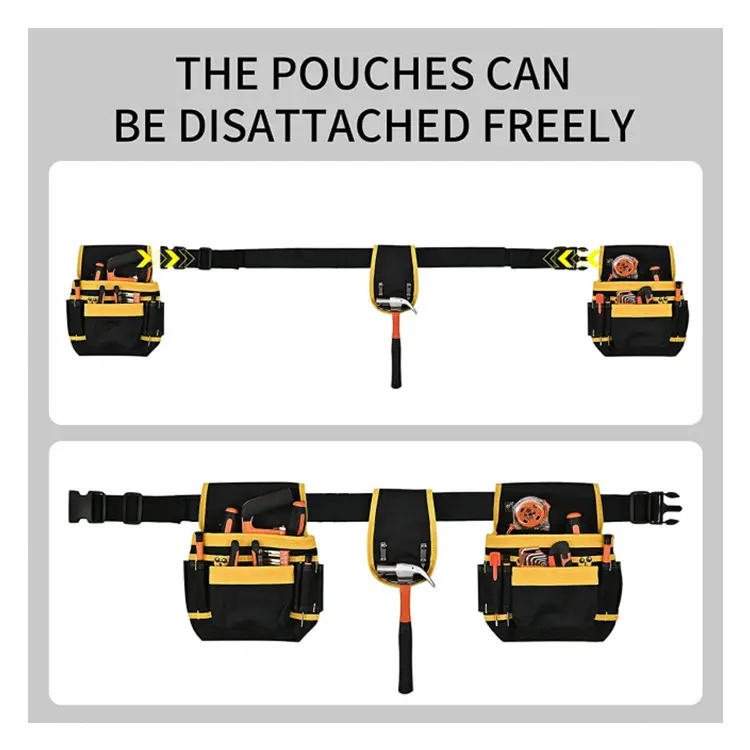 27-Pockets Heavy Duty Padded Tool Belts for Men, Detachable & Adjustable Tool Pouch - Image 3