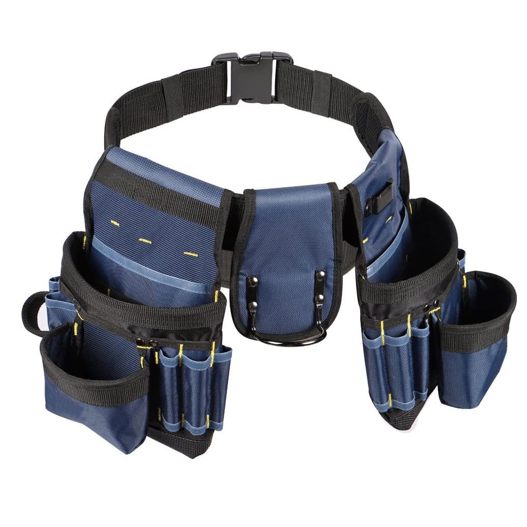 Professional Tool Belt Organizer, Adjustable Utility Belt, Heavy Duty Construction Tool Pouch for Electrician, Gardening, Carpenter