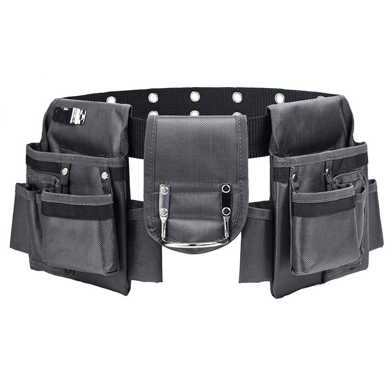 Heavy Duty Construction Tool Belt With Adjustable Pouches
