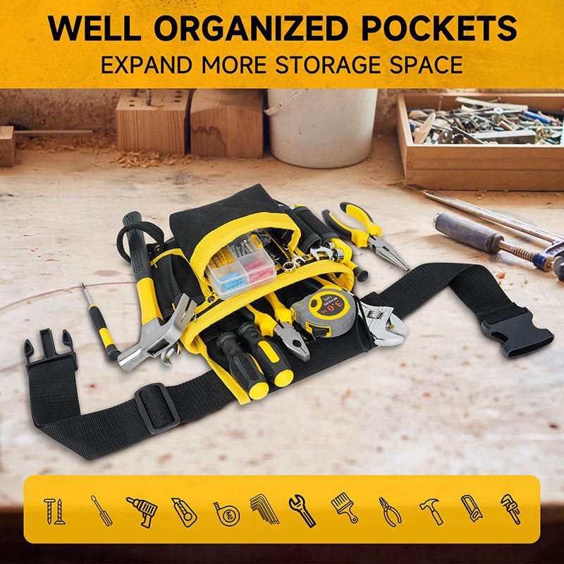 Detachable & Adjustable Tool Pouch belt for Electrician, Carpenter, Construction - Image 3