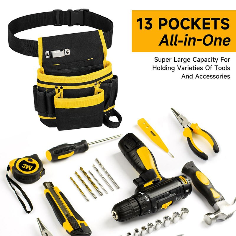 Detachable & Adjustable Tool Pouch belt for Electrician, Carpenter, Construction - Image 4