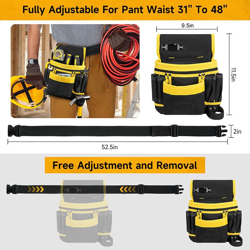 Detachable & Adjustable Tool Pouch belt for Electrician, Carpenter, Construction - Image 5